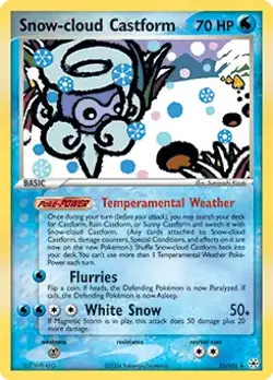 Snow-cloud Castform - 25/101 - Pokemon Hidden Legends Non-Holo Card LP - Image 1