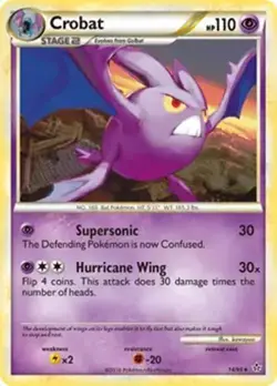 Crobat - 14/95 - Pokemon Unleashed League Promo Holo Rare Card NM - Image 1