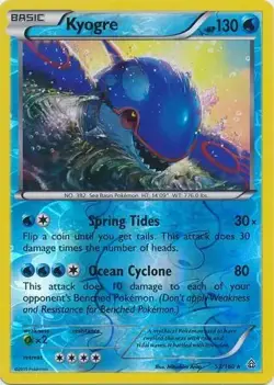Kyogre - 53/160 - Pokemon Primal Clash XY Reverse Holo Card NM - Image 1