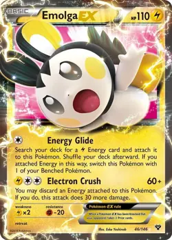 Emolga EX - 46/146 - Pokemon XY Base Set Ultra Rare Card LP - Image 1