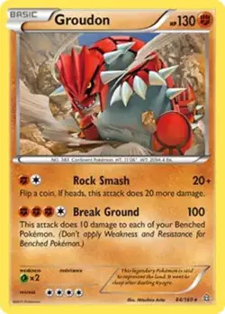 Groudon - 84/160 - Pokemon Primal Clash XY Cracked Holo Card LP - Image 1