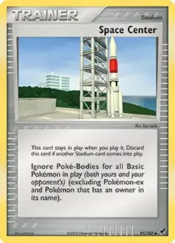 Space Center - 91/107 - Pokemon Ex Deoxys Non-Holo Card NM - Image 1