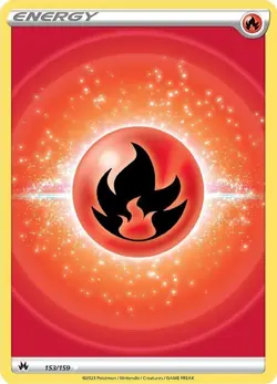 Fire Energy - 153/159 - Pokemon Crown Zenith Sword & Shield Full Art Card NM - Image 1