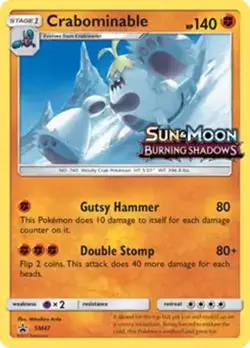 Crabominable - SM47 - Pokemon Sun & Moon Promo Prerelease Holo Rare Card NM - Image 1
