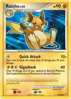 Raichu - 77/147 - Pokemon Supreme Victors Non-Holo Card LP - Image 1