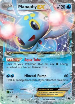 Manaphy EX - 32/122 - Pokemon Breakpoint XY Ultra Rare Card NM - Image 1