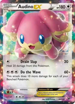 Audino EX - 84/124 - Pokemon Fates Collide XY Ultra Rare Card NM - Image 1
