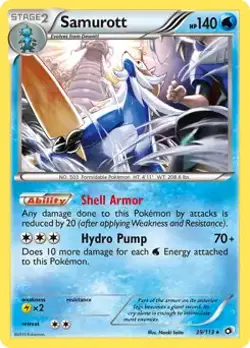 Samurott - 39/113 - Pokemon Legendary Treasures Black & White Holo Rare Card NM - Image 1