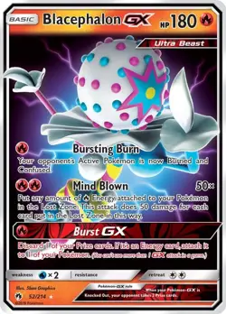 Blacephalon GX - 52/214 - Pokemon Lost Thunder Sun & Moon Ultra Rare Card NM - Image 1
