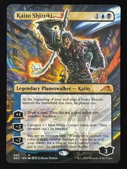 1x MTG Kaito Shizuki (Borderless) - Kamigawa: Neon Dynasty (NEO) #305 - Image 1