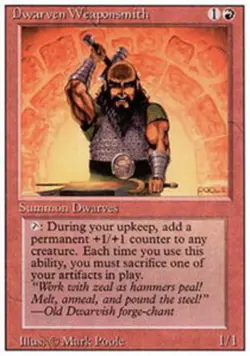1 x Dwarven Weaponsmith - Revised Edition - Light Play - MTG - Image 1