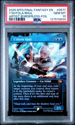 2025 MTG FINAL FANTASY ARTIST BORDERLESS-FOIL #0577 Y'SHTOLA RHUL PSA 10 - Image 1