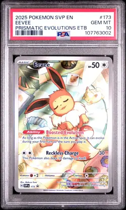 2025 POKEMON SVP EN-SV BLACK STAR PROMO #173 EEVEE PSA 10 - Image 1