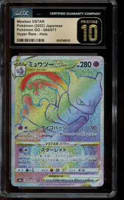 CGC 10 PRISTINE Pokemon Mewtwo VSTAR Pokemon GO Hyper Rare Holo 084/071 Japanese - Image 1