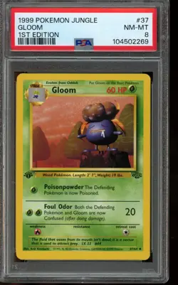 PSA 8 NM-MT Pokemon Gloom Jungle 1st Edition Uncommon 37/64 - Image 1