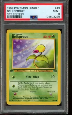 PSA 9 MINT Pokemon Bellsprout Jungle 1st Edition Common 49/64 - Image 1