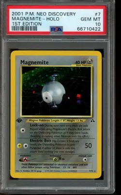 PSA 10 GEM MINT Pokemon Magnemite Neo Discovery Holo 1st Edition #7 - Image 1