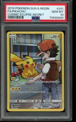 PSA 10 GEM MINT Pokemon Pikachu Cosmic Eclipse Secret Full Art 241/236 - Image 1