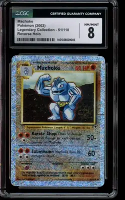 CGC 8 NM/Mint Pokemon Machoke Legendary Collection Reverse Holo 51/110 2002 - Image 1