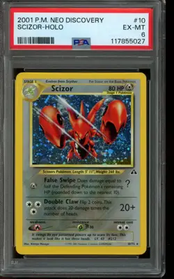 PSA 6 EX-MT Pokemon Scizor Neo Discovery Holo 10/75 - Image 1