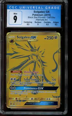 CGC 9 MINT Pokemon Solgaleo GX Black Star Promos Alternate Art SM104a - Image 1