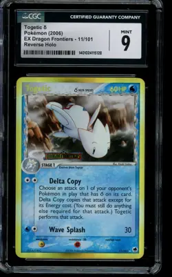 CGC 9 Mint Pokemon Togetic Delta Species Dragon Frontiers Reverse 11/101 2006 - Image 1