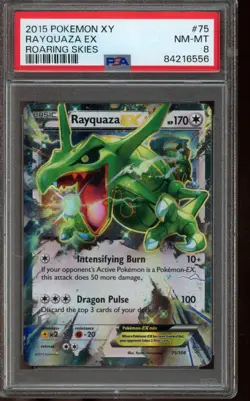 PSA 8 NM-MT Pokemon Rayquaza EX Roaring Skies #75 2015 - Image 1