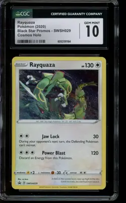 CGC 10 GEM MINT Pokemon Rayquaza Black Star Promos Cosmos Holo SWSH029 - Image 1