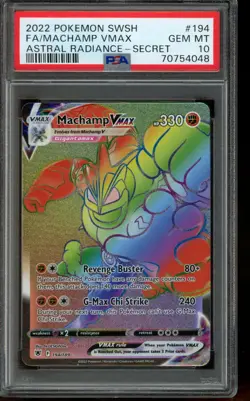 PSA 10 GEM MINT Pokemon Machamp VMAX Astral Radiance Secret Full Art 194/189 - Image 1