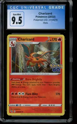 CGC 9.5 Gem Mint Pokemon Charizard Pokemon Go Holo 010/078 2022 - Image 1