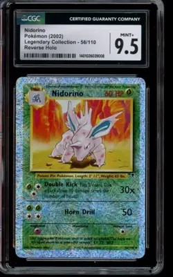CGC 9.5 Mint+ Pokemon Nidorino Legendary Collection Reverse Holo 56/110 2002 - Image 1