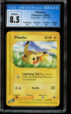 CGC 8.5 NM/Mint+ Pokemon Pikachu Expedition 124/154 2002 - Image 1