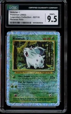 CGC 9.5 Mint+ Pokemon Nidoran Legendary Collection Reverse Holo 82/110 2002 - Image 1