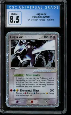 CGC 8.5 NM/MINT+ Pokemon Lugia EX Unseen Forces Holo 105/115 - Image 1