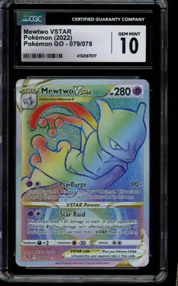 CGC 10 GEM MINT Pokemon Mewtwo VSTAR Pokemon GO 079/078 - Image 1