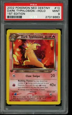 PSA 9 MINT Pokemon Dark Typhlosion Neo Destiny Holo Rare 1st Edition #10 - Image 1