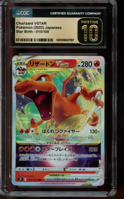 CGC 10 PRISTINE Pokemon Charizard VSTAR Star Birth 015/100 Japanese - Image 1