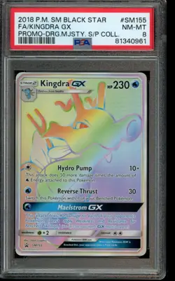 PSA 8 Pokemon Kingdra GX Dragon Majesty Secret Sun Moon #SM155 2018 - Image 1