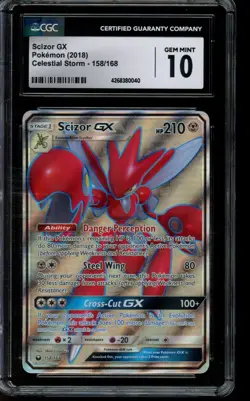 CGC 10 GEM MINT Pokemon Scizor GX Celestial Storm Holo 158/168 - Image 1