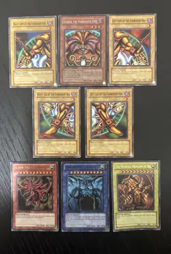 Yugioh Complete Exodia the Forbidden One + Original Egyptian God Card Set - Image 1