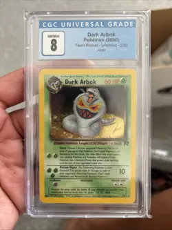 CGC 8 Dark Arbok 2000 Team Rocket 2/82 Holo Pokemon Card psa - Image 1