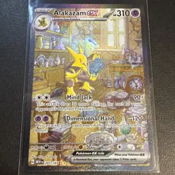 Pokemon Alakazam EX TCG 201/165 SV 151 Holo Card Near Mint Condition - Image 1
