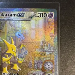 Pokemon Alakazam EX TCG 201/165 SV 151 Holo Card Near Mint Condition - Image 3