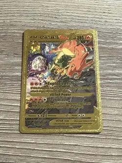 Pokemon Charizard VStar SWSH262 Gold Foil Full Art Trading Card - Image 1