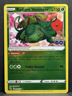 Pokemon Go Ultra Rare Holo Card Radiant Venusaur 004/078 Pokemon TCG NM - Image 1