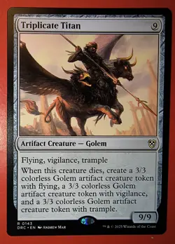MTG, AETHERDRIFT: TRIPLICATE TITAN- REGULAR FINISH, RARE #0143 DRC, NM - Image 1