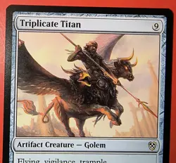 MTG, AETHERDRIFT: TRIPLICATE TITAN- REGULAR FINISH, RARE #0143 DRC, NM - Image 2