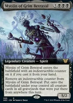 MTG Myojin of Grim Betrayal (Extended Art) Kamigawa Neon Dynasty Commander NM - Image 1
