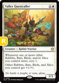 MTG Valley Questcaller Bloomburrow Rare Creature Rabbit Warrior NM - Image 1