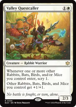 MTG Valley Questcaller Bloomburrow Rare Creature Rabbit Warrior NM - Image 2